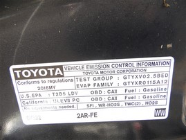 2016 Toyota Camry LE Black 2.5L AT #Z21598
